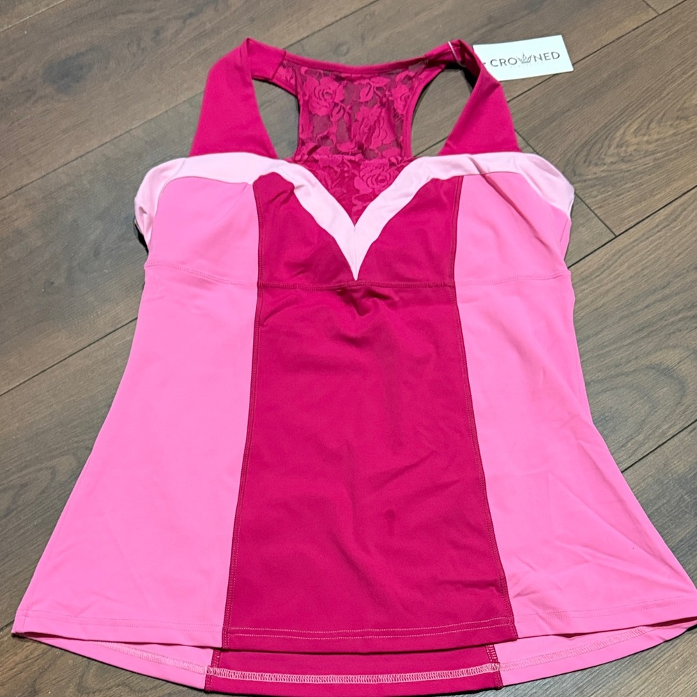 Crowned Pink and Red Women's Tank Top
